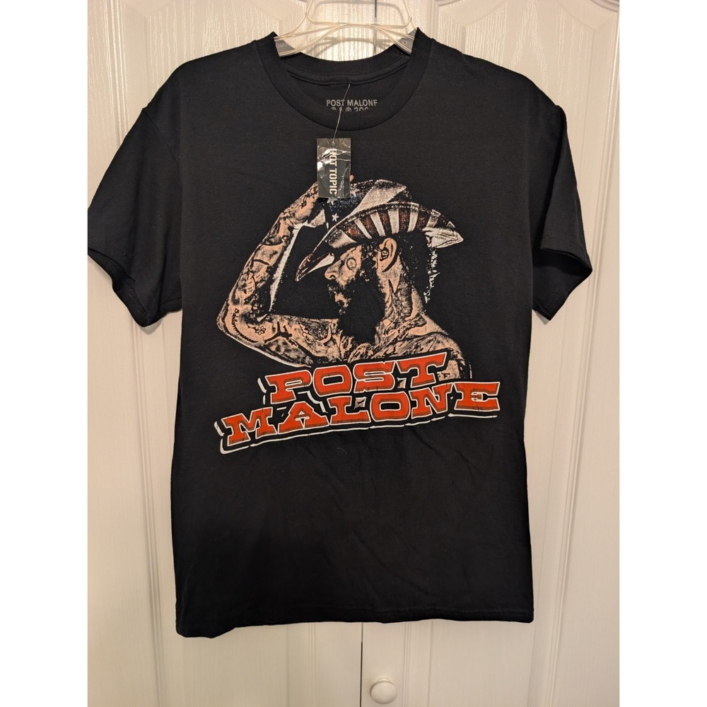 New Post Malone Black Shirt  2024 Cowboy Concert Shirt Size Medium Hot Topic